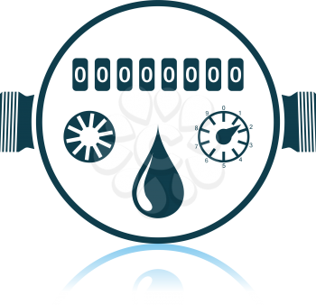 Water Meter Icon. Shadow Reflection Design. Vector Illustration.