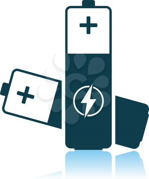 Electric Battery Icon. Shadow Reflection Design. Vector Illustration.