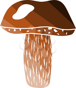 Mushroom Icon. Flat Color Ladder Design. Vector Illustration.