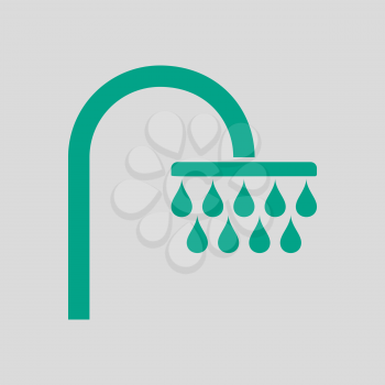 Shower Icon. Green on Gray Background. Vector Illustration.