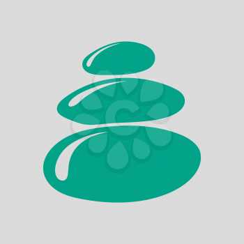 Spa Stones Icon. Green on Gray Background. Vector Illustration.