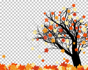 Autumn maples falling leaves background. Vector illustration.