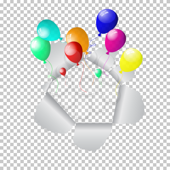 Balloons flying out from disrupted paper.Vector illustration.