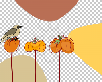 Autumn greeting doodle card in retro style. Vector illustration. 