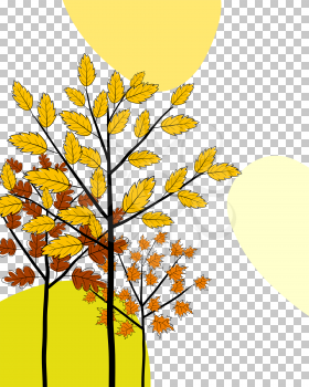 Autumn greeting doodle card in retro style. Vector illustration. 