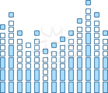 Graphic Equalizer Icon. Thin Line With Blue Fill Design. Vector Illustration.