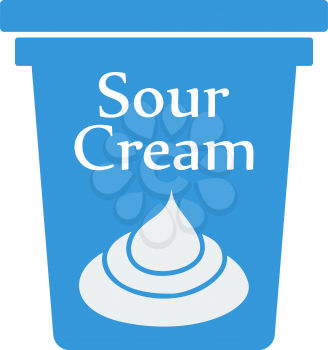 Sour Cream Icon. Flat Color Design. Vector Illustration.