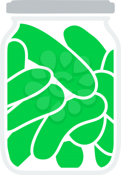Canned Cucumbers Icon. Flat Color Design. Vector Illustration.