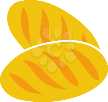 Bread Icon. Flat Color Design. Vector Illustration.