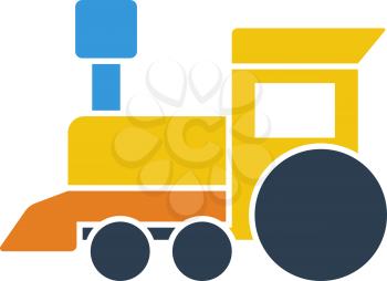 Train Toy Icon. Flat Color Design. Vector Illustration.