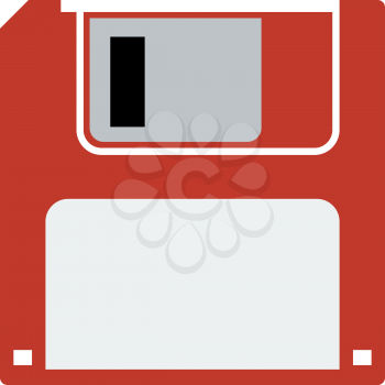Floppy Icon. Flat Color Design. Vector Illustration.