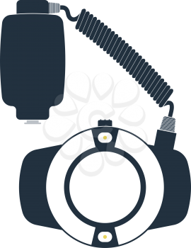 Icon Of Portable Circle Macro Flash. Flat Color Design. Vector Illustration.