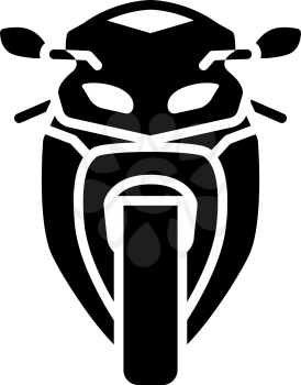 Motorcycle Icon. Black Stencil Design. Vector Illustration.