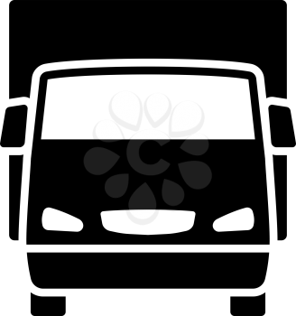 Van Truck Icon. Black Stencil Design. Vector Illustration.