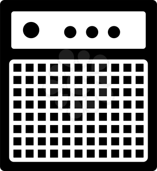 Audio Monitor Icon. Black Stencil Design. Vector Illustration.