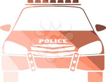 Police Icon Front View. Flat Color Ladder Design. Vector Illustration.