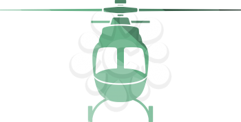 Helicopter Icon Front View. Flat Color Ladder Design. Vector Illustration.