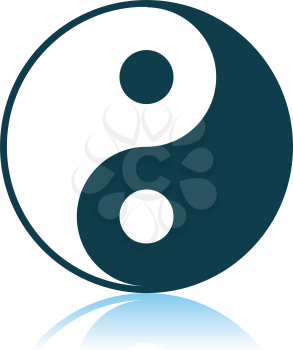 Yin And Yang Icon. Shadow Reflection Design. Vector Illustration.