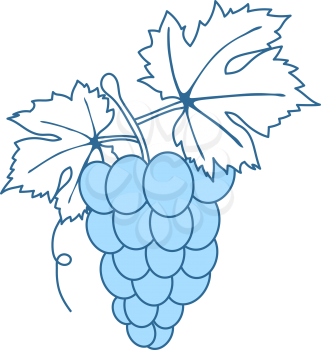 Icon Of Grape. Thin Line With Blue Fill Design. Vector Illustration.
