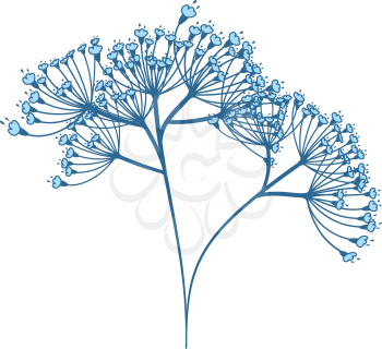 Dill Icon. Thin Line With Blue Fill Design. Vector Illustration.
