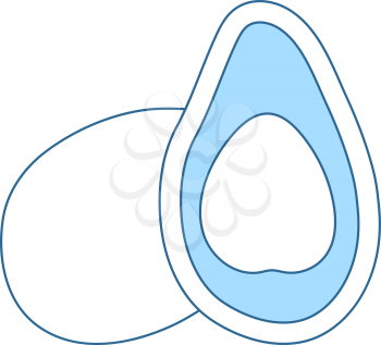 Avocado Icon. Thin Line With Blue Fill Design. Vector Illustration.