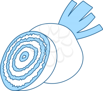 Beetroot Icon. Thin Line With Blue Fill Design. Vector Illustration.