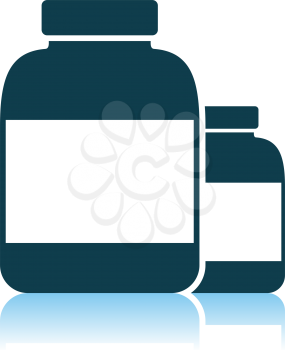 Pills Container Icon. Shadow Reflection Design. Vector Illustration.