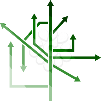 Direction Arrows Icon. Flat Color Ladder Design. Vector Illustration.