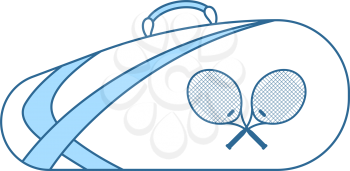 Tennis Bag Icon. Thin Line With Blue Fill Design. Vector Illustration.