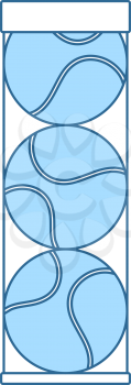 Tennis Ball Container Icon. Thin Line With Blue Fill Design. Vector Illustration.
