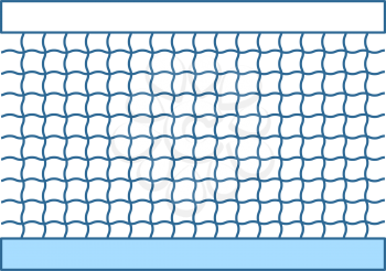 Tennis Net Icon. Thin Line With Blue Fill Design. Vector Illustration.