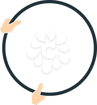 Icon Of Hand Holding Photography Reflector. Flat Color Design. Vector Illustration.