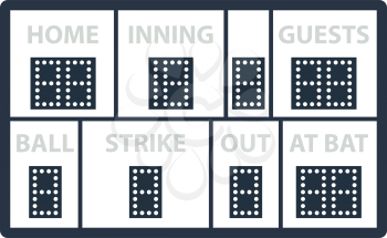 Baseball Scoreboard Icon. Flat Color Design. Vector Illustration.