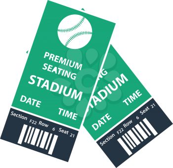Baseball Tickets Icon. Flat Color Design. Vector Illustration.