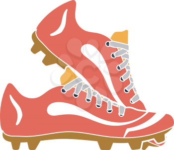 Baseball Boot Icon. Flat Color Design. Vector Illustration.