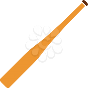 Baseball Bat Icon. Flat Color Design. Vector Illustration.