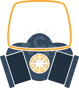 Icon Of Chemistry Gas Mask. Flat Color Design. Vector Illustration.
