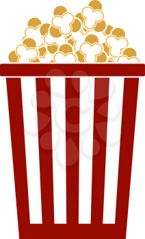 Cinema Popcorn Icon. Flat Color Design. Vector Illustration.