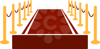 Red Carpet Icon. Flat Color Design. Vector Illustration.