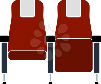 Cinema Seats Icon. Flat Color Design. Vector Illustration.