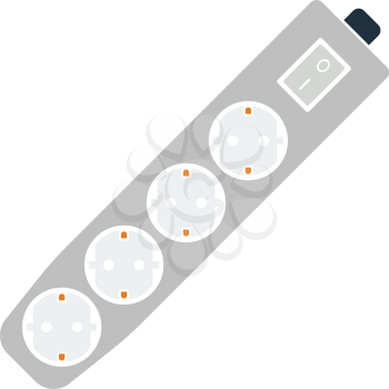 Electric Extension Icon. Flat Color Design. Vector Illustration.
