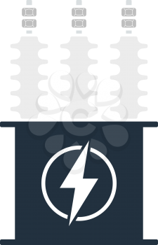 Electric Transformer Icon. Flat Color Design. Vector Illustration.