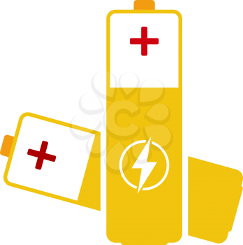 Electric Battery Icon. Flat Color Design. Vector Illustration.