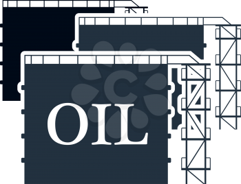 Oil Tank Storage Icon. Flat Color Design. Vector Illustration.
