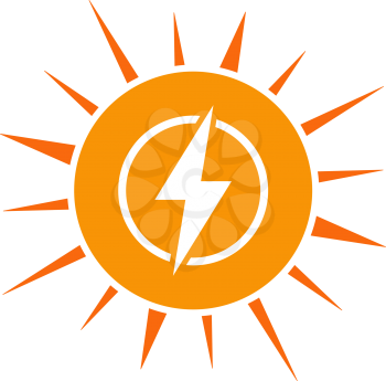 Solar Energy Icon. Flat Color Design. Vector Illustration.