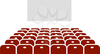 Cinema Auditorium Icon. Flat Color Design. Vector Illustration.