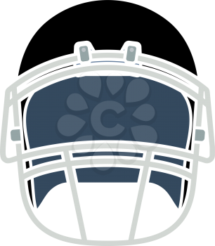 American Football Helmet Icon. Flat Color Design. Vector Illustration.