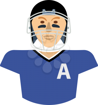 American Football Player Icon. Flat Color Design. Vector Illustration.