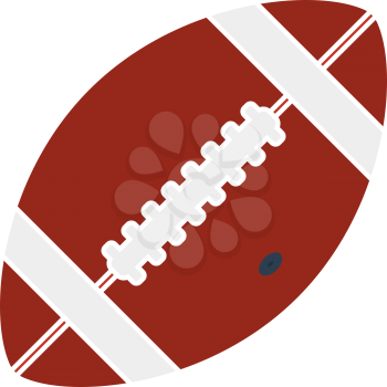 American Football Ball Icon. Flat Color Design. Vector Illustration.