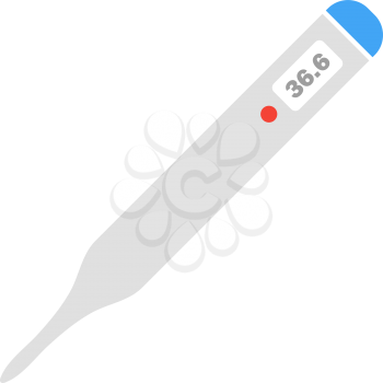 Medical Thermometer Icon. Flat Color Design. Vector Illustration.